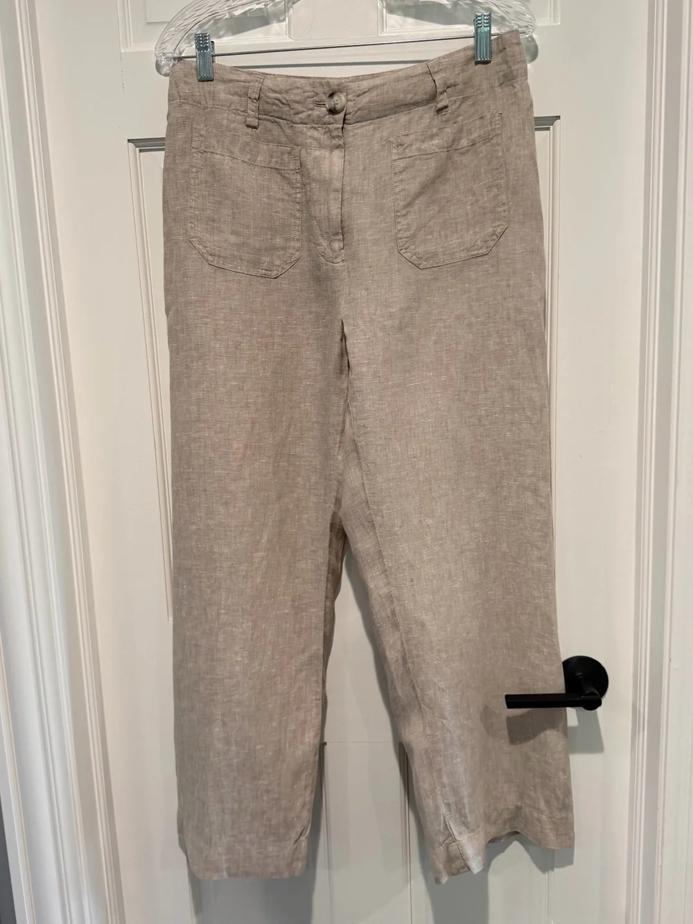 Quince Beige Wide-Leg Linen Pants